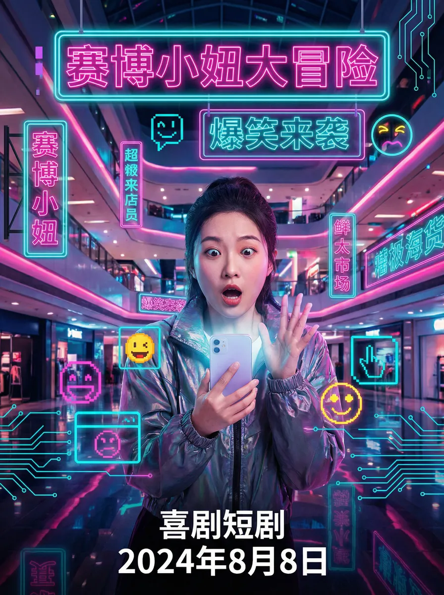 欧美乱码卡一卡二卡三新区 搞笑喜剧短剧 - 赛博小妞大冒险海报